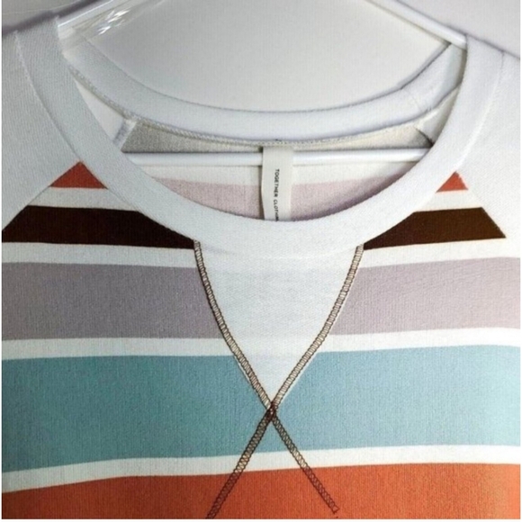 Together Clothing women's Colorblock Stripe Long Sleeve T Shirt Dress NWOT - Picture 4 of 4